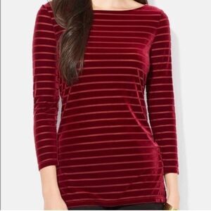 Lauren Ralph Lauren Velvet Striped Top 1X